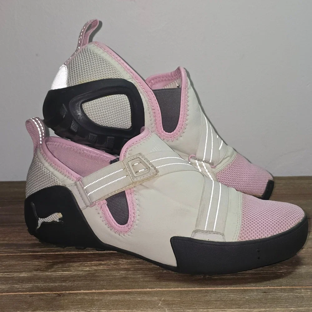 Puma Women Slip On Sneakers Pink White Reflective Y2K 343352-02 Size 9 USW
